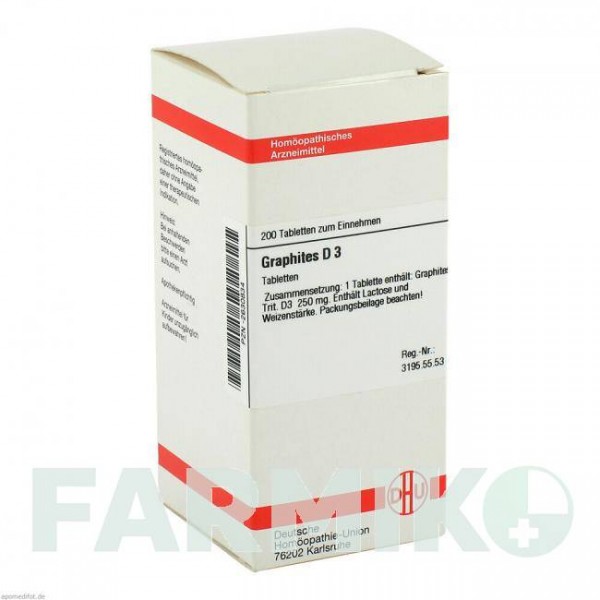 ГРАФИТЕС (GRAPHITES) D 3 таблетки 200 шт - Гомеопатия DHU