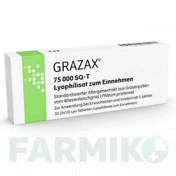 ГРАЗАКС (GRAZAX) 75000 SQ-T таблетки 30 шт - Активные вещества ALK-ABELLO