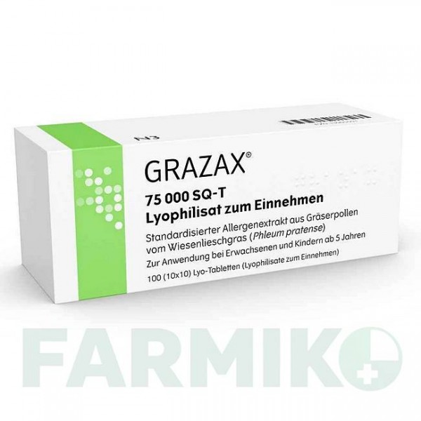 ГРАЗАКС (GRAZAX) 75000 SQ-T таблетки 100 шт - Активные вещества ALK-ABELLO