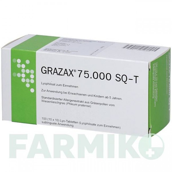 ГРАЗАКС (GRAZAX) 75000 SQ-T таблетки 100 шт - Активные вещества AXICORP PHARMA