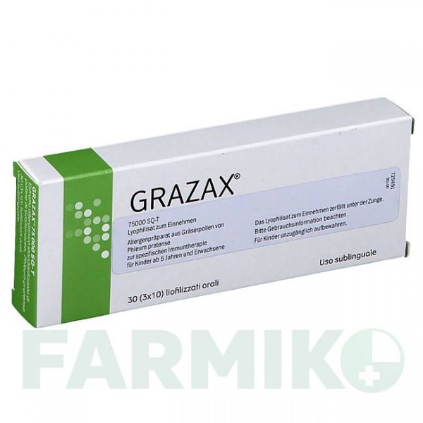 ГРАЗАКС (GRAZAX) 75000 SQ-T таблетки 30 шт - Активные вещества EMRA-MED