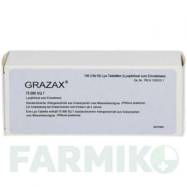 ГРАЗАКС (GRAZAX) 75000 SQ-T таблетки 100 шт - Активні речовини PHARMA GERKE