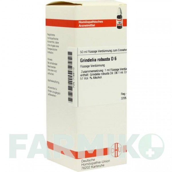 ГРИНДЕЛИЯ РОБУСТА (GRINDELIA ROBUSTA) D 6 раствор 50 мл - Гомеопатия DHU