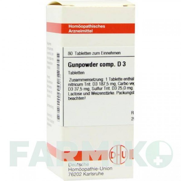 ГАНПАУДЕР (GUNPOWDER) D 3 таблетки 80 шт - Гомеопатия DHU