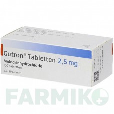 ГУТРОН (GUTRON) 2,5 мг таблетки 100 шт - Мидодрин CHEPLAPHARM