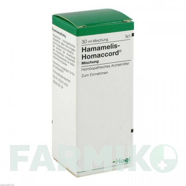 ХАМАМЕЛІС ХОМАККОРД (HAMAMELIS HOMACCORD) краплі 30 мл - Гомеопатія BIOLOGISCHE HEILMITTEL HEEL