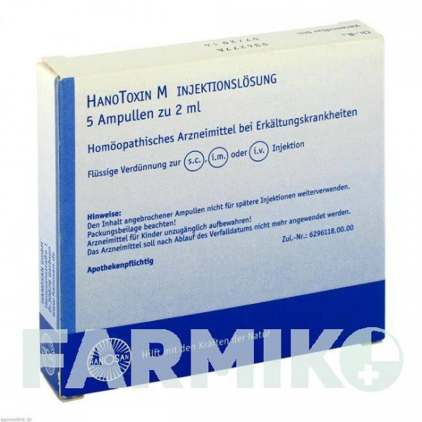 ХАНОТОКСИН (HANOTOXIN) раствор для инъекций 5x2 мл - Гомеопатия HANOSAN