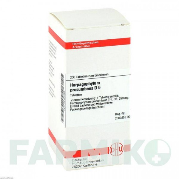 ХАРПАГОФИТУМ ПРОКУМБЕНС (HARPAGOPHYTUM PROCUMBENS) D 6 таблетки 200 шт - Гомеопатия DHU
