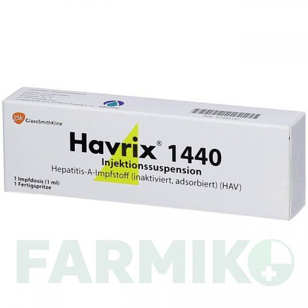 ХАВРИКС (HAVRIX) 1440 суспензия 10 шт - Гепатит А инактивированный вирус ORIFARM