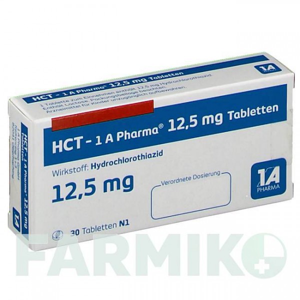 ГХТ (HCT) 12,5 мг таблетки 30 шт - Гидрохлоротиазид 1 A PHARMA