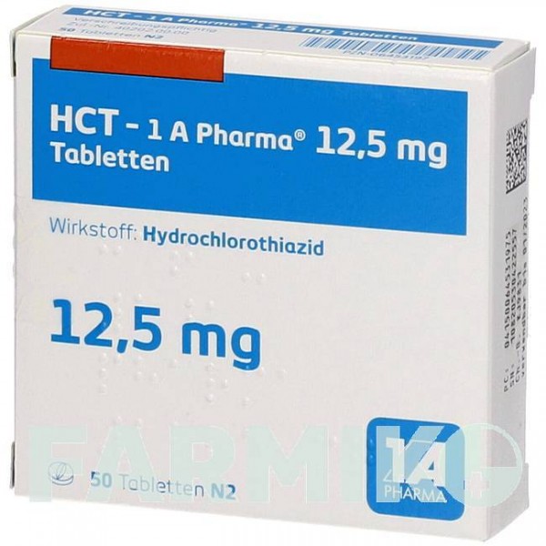 ГХТ (HCT) 12,5 мг таблетки 50 шт - Гидрохлоротиазид 1 A PHARMA