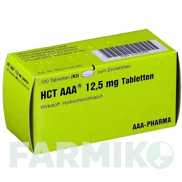 ГХТ (HCT) 12,5 мг таблетки 100 шт - Гідрохлоротіазид AAA - PHARMA