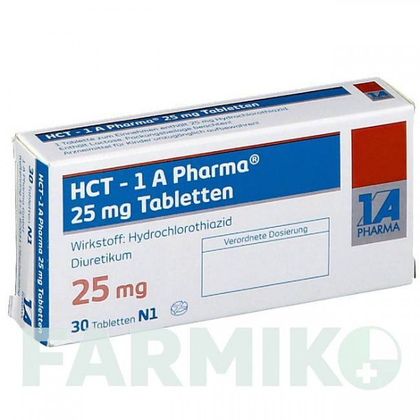 ГХТ (HCT) 25 мг таблетки 30 шт - Гидрохлоротиазид 1 A PHARMA