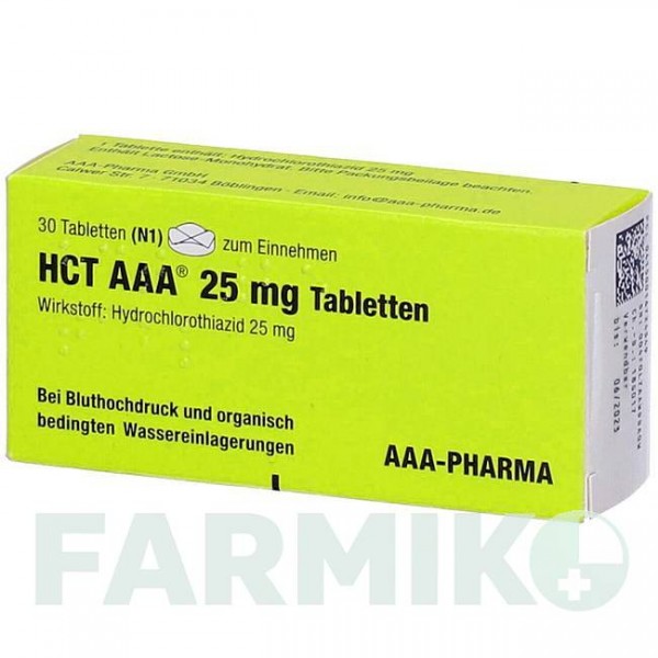 ГХТ (HCT) 25 мг таблетки 30 шт - Гідрохлоротіазид AAA - PHARMA