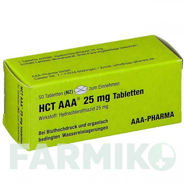 ГХТ (HCT) 25 мг таблетки 50 шт - Гідрохлоротіазид AAA - PHARMA