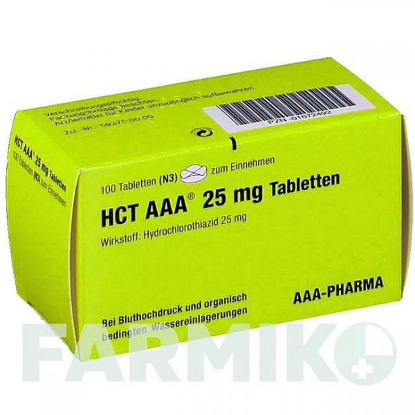 ГХТ (HCT) 25 мг таблетки 100 шт - Гідрохлоротіазид AAA - PHARMA