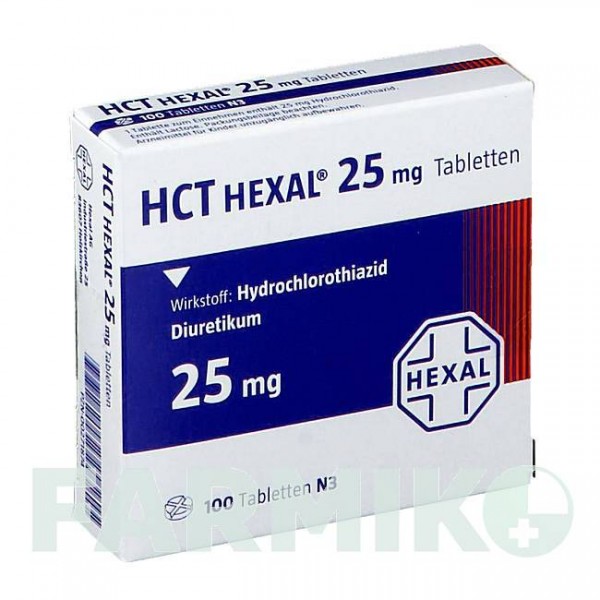 ГХТ (HCT) 25 мг таблетки 100 шт - Гидрохлоротиазид HEXAL