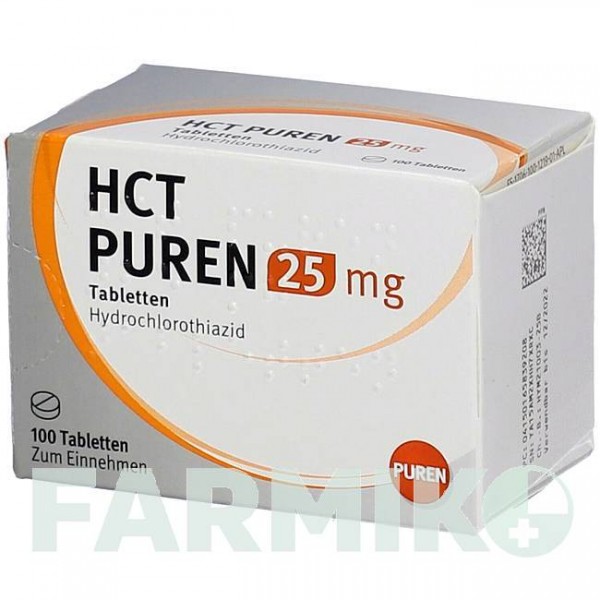 ГХТ (HCT) 25 мг таблетки 100 шт - Гідрохлоротіазид PUREN PHARMA