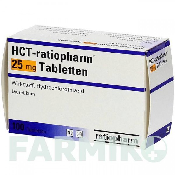 ГХТ (HCT) 25 мг таблетки 30 шт - Гідрохлоротіазид RATIOPHARM