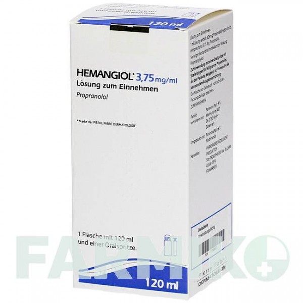 ГЕМАНГИОЛ (HEMANGIOL) 3,75 мг/мл раствор 120 мл - Пропранолол PARANOVA PACK