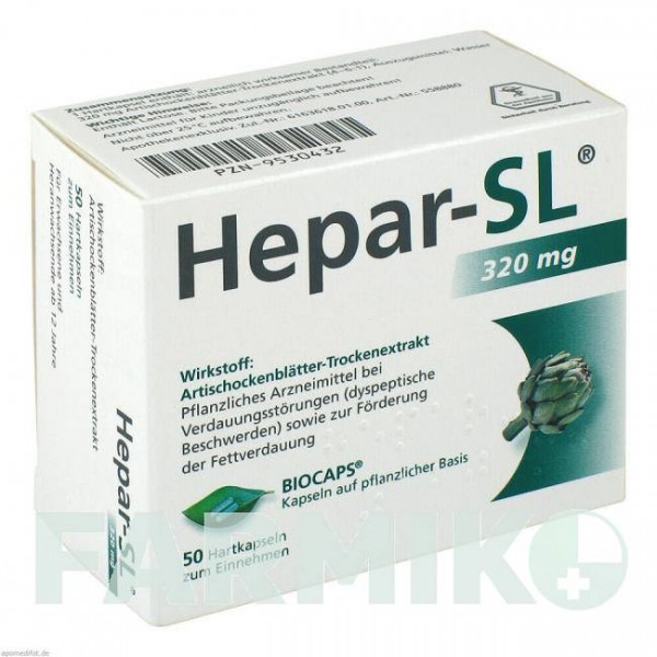 ГЕПАР (HEPAR) 320 мг капсули 50 шт - Листя артишоку MCM KLOSTERFRAU