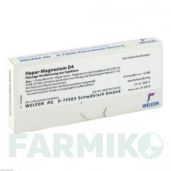 ГЕПАР МАГНЕЗИУМ (HEPAR MAGNESIUM) D 4 ампулы 8 шт - Гомеопатия WELEDA