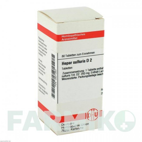 ГЕПАР СУЛЬФУРИС (HEPAR SULFURIS) D 2 таблетки 80 шт - Гомеопатия DHU
