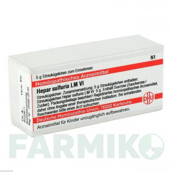 ГЕПАР СУЛЬФУРИС (HEPAR SULFURIS) LM VI глобули 5 г - Гомеопатия DHU