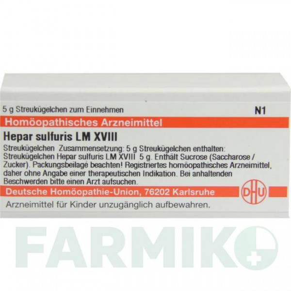 ГЕПАР СУЛЬФУРИС (HEPAR SULFURIS) LM XVIII глобули 5 г - Гомеопатия DHU