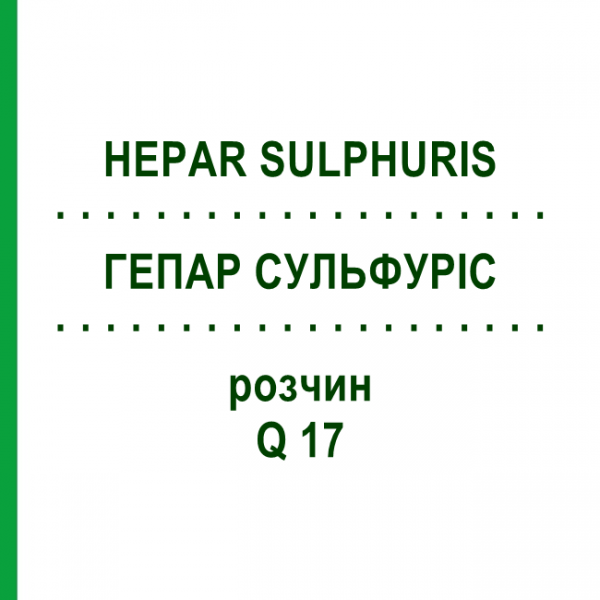 ГЕПАР СУЛЬФУРИС (HEPAR SULPHURIS) Q 17 раствор 15 мл - Гомеопатия GUDJONS