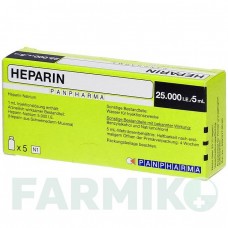 ГЕПАРИН (HEPARIN) 25000 МЕ/5 мл раствор 5x5 мл - Гепарин PANPHARMA