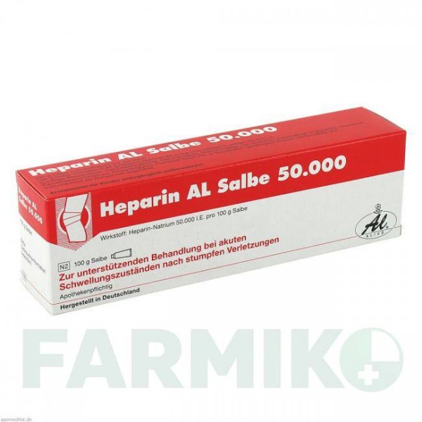 ГЕПАРИН (HEPARIN) 50000 мазь 100 г - Гепарин ALIUD PHARMA