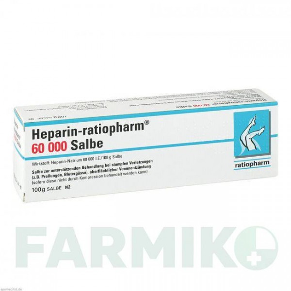 ГЕПАРИН (HEPARIN) 60000 мазь 100 г - Гепарин RATIOPHARM