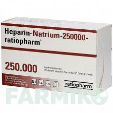 ГЕПАРИН НАТРИУМ (HEPARIN NATRIUM) 250000 флакон 5 шт - Гепарин RATIOPHARM