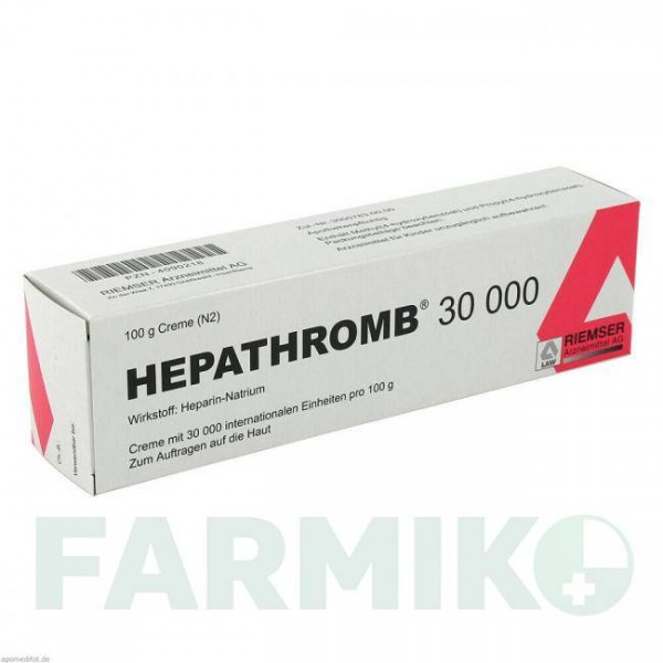 ГЕПАТРОМБ (HEPATHROMB) 30000 крем 100 г - Гепарин ESTEVE PHARMACEUTICALS