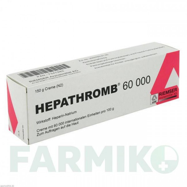 ГЕПАТРОМБ (HEPATHROMB) 60000 крем 150 г - Гепарин ESTEVE PHARMACEUTICALS