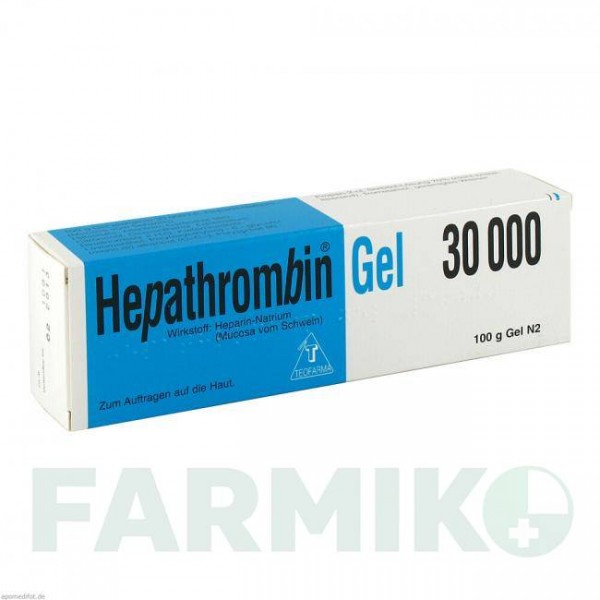 ГЕПАТРОМБИН (HEPATHROMBIN) 30000 гель 100 г - Гепарин TEOFARMA