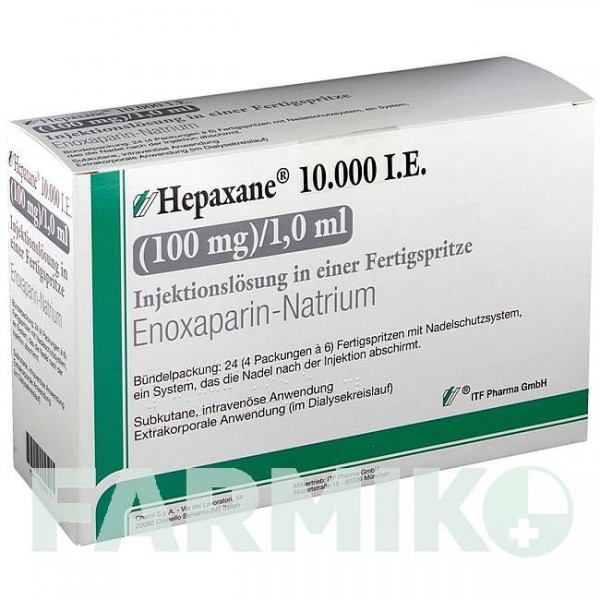 ГЕПАКСАН (HEPAXANE) 10000 МО 100 мг/1,0 мл розчин 12 шт - Еноксапарин ITF PHARMA