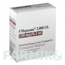 ГЕПАКСАН (HEPAXANE) 2000 МЕ 20 мг/0,2 мл раствор 10 шт - Эноксапарин ITF PHARMA