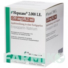 ГЕПАКСАН (HEPAXANE) 2000 МЕ 20 мг/0,2 мл раствор 20 шт - Эноксапарин ITF PHARMA