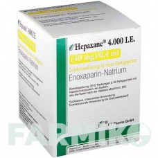 ГЕПАКСАН (HEPAXANE) 4000 МЕ 40 мг/0,4 мл раствор 20 шт - Эноксапарин ITF PHARMA