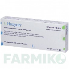 ГЕКСІОН (HEXYON) шприци 0,5 мл - Дифтерія - гемофільна інфекція B - кашлюк - поліомієліт - правець - гепатит B 1 0 1 CAREFARM