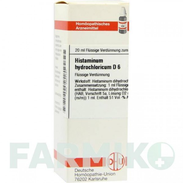 ГИСТАМИНУМ (HISTAMINUM) D 6 раствор 20 мл - Гомеопатия DHU