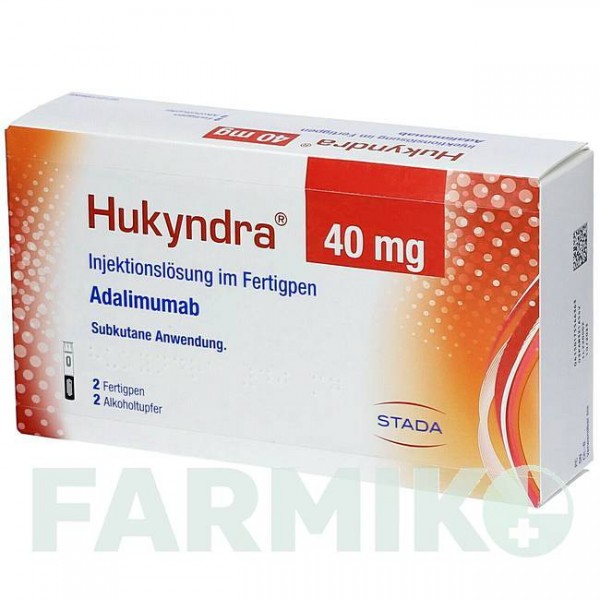 ХУКИНДРА (HUKYNDRA) 40 мг/0,4 мл раствор 2x0,4 мл - Адалимумаб STADAPHARM