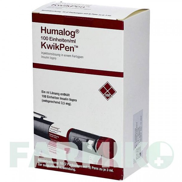 ХУМАЛОГ (HUMALOG) 100 ЕД/мл раствор 10 шт - Инсулин лизпро DOCPHARM