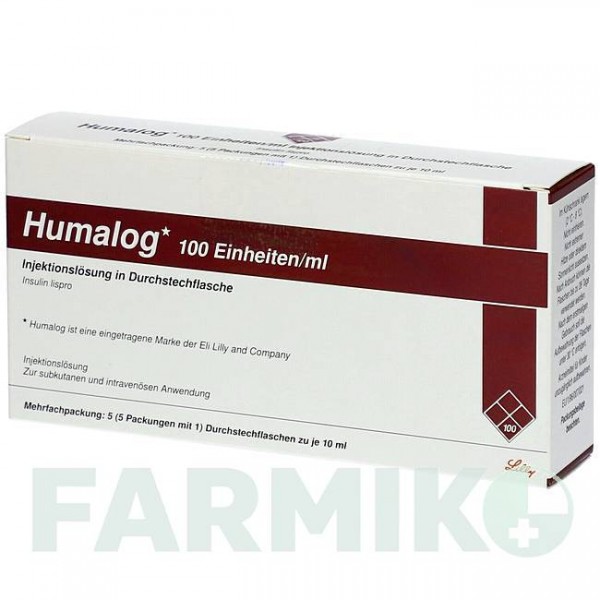 ХУМАЛОГ (HUMALOG) 100 ЕД/мл раствор 1x10 мл - Инсулин лизпро KOHLPHARMA