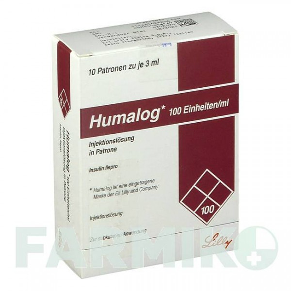 ХУМАЛОГ (HUMALOG) 100 ЕД/мл раствор 10x3 мл - Инсулин лизпро KOHLPHARMA