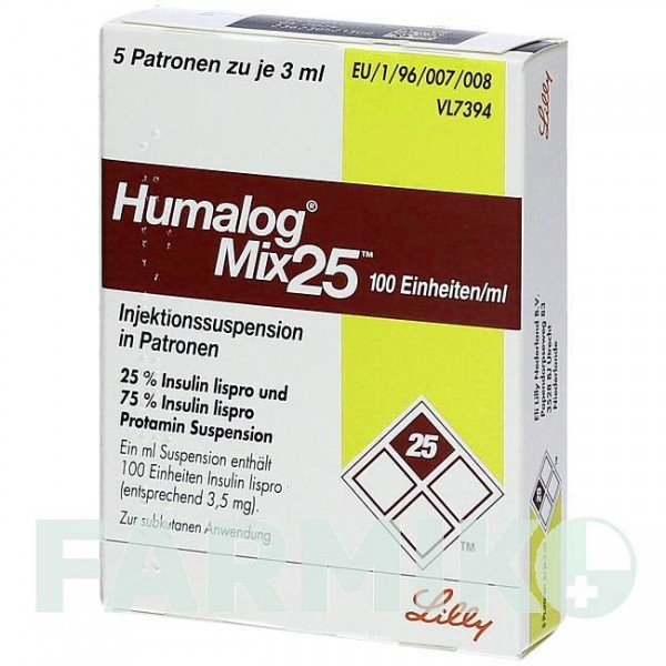ХУМАЛОГ (HUMALOG) 100 ОД/мл суспензія 5x3 мл - Інсулін лізпро LILLY