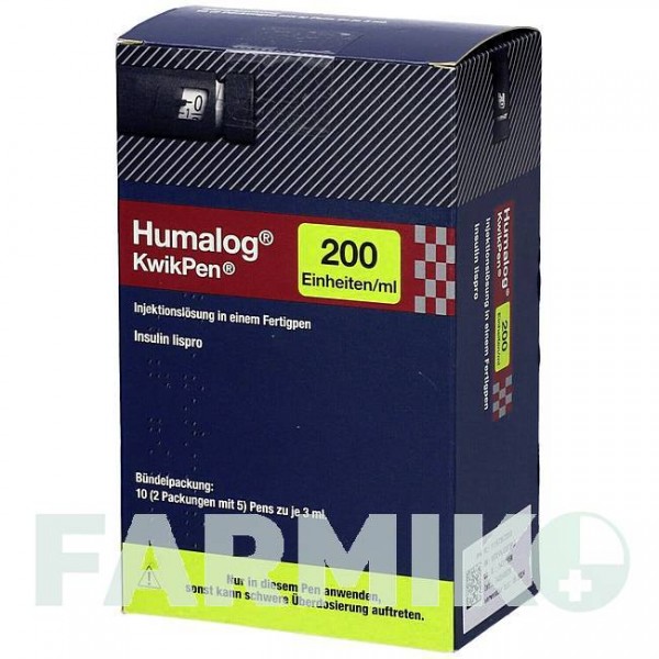 ХУМАЛОГ (HUMALOG) 200 ЕД/мл раствор 10x3 мл - Инсулин лизпро CC PHARMA