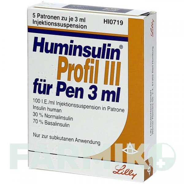 ХУМИНСУЛИН (HUMINSULIN) суспензия 5x3 мл - Инсулин (человеческий) LILLY